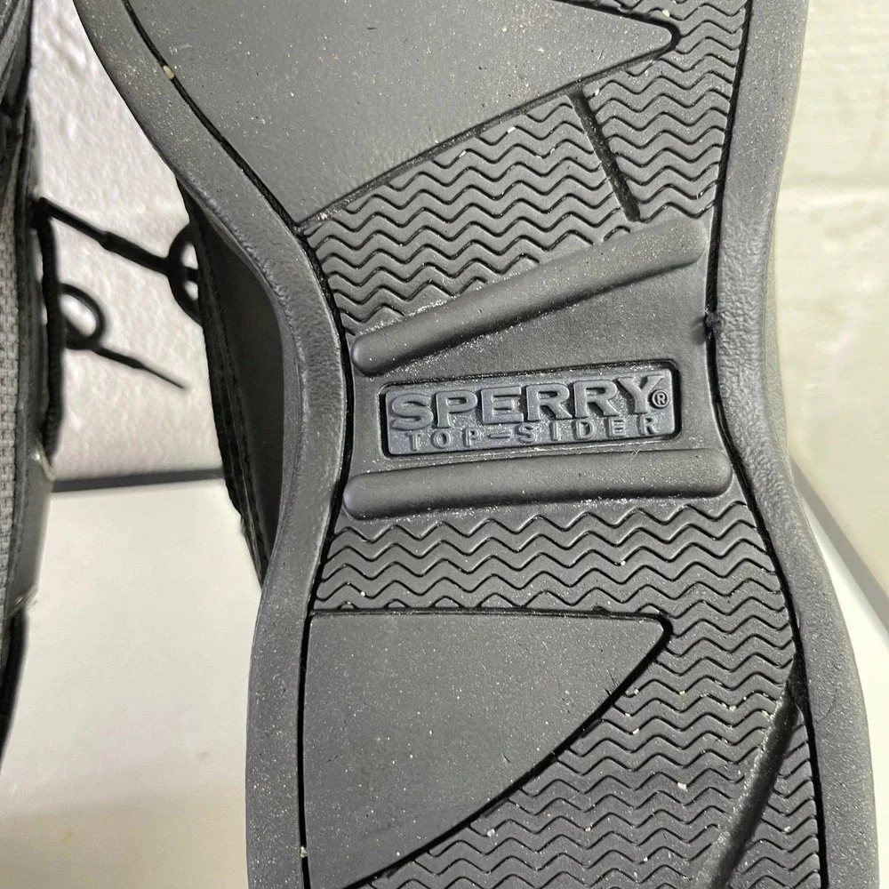 Sperry Top Sider 0773507 Black Leather Boat Shoes‎ 2 Eye Men's Size 11 M